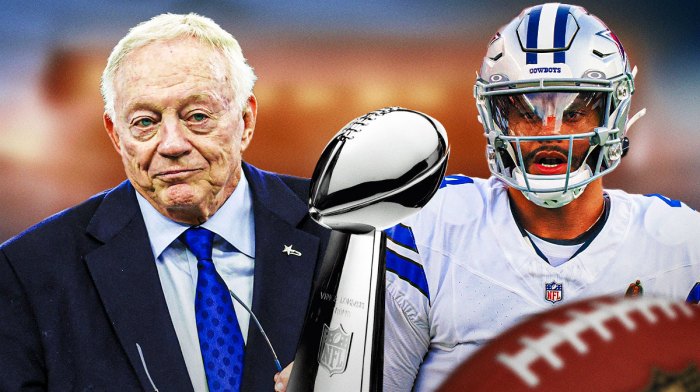 Dallas Cowboys owner Jerry Jones and quarterback Dak Prescott