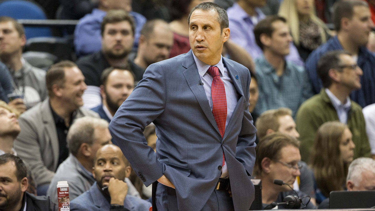 Cleveland Cavaliers head coach David Blatt looks on during the first half against the Minnesota Timberwolves at Target Center. 