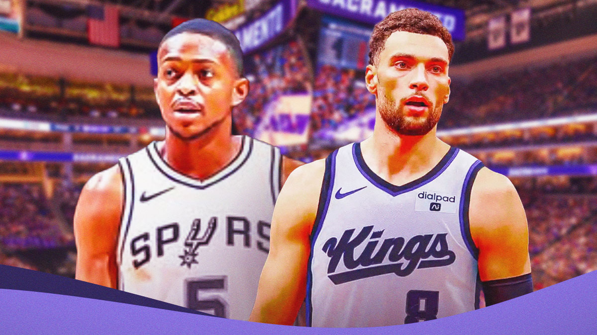 Kings' Zach LaVine with Spurs' De'Aaron Fox