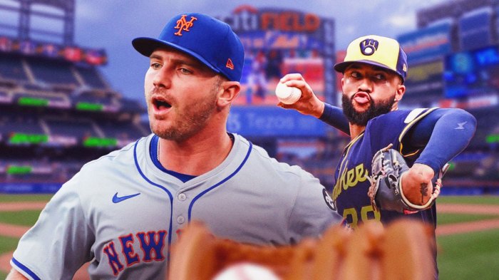 Mets' Pete Alonso and Yankees' Devin Williams in a Brewers uniform from last year