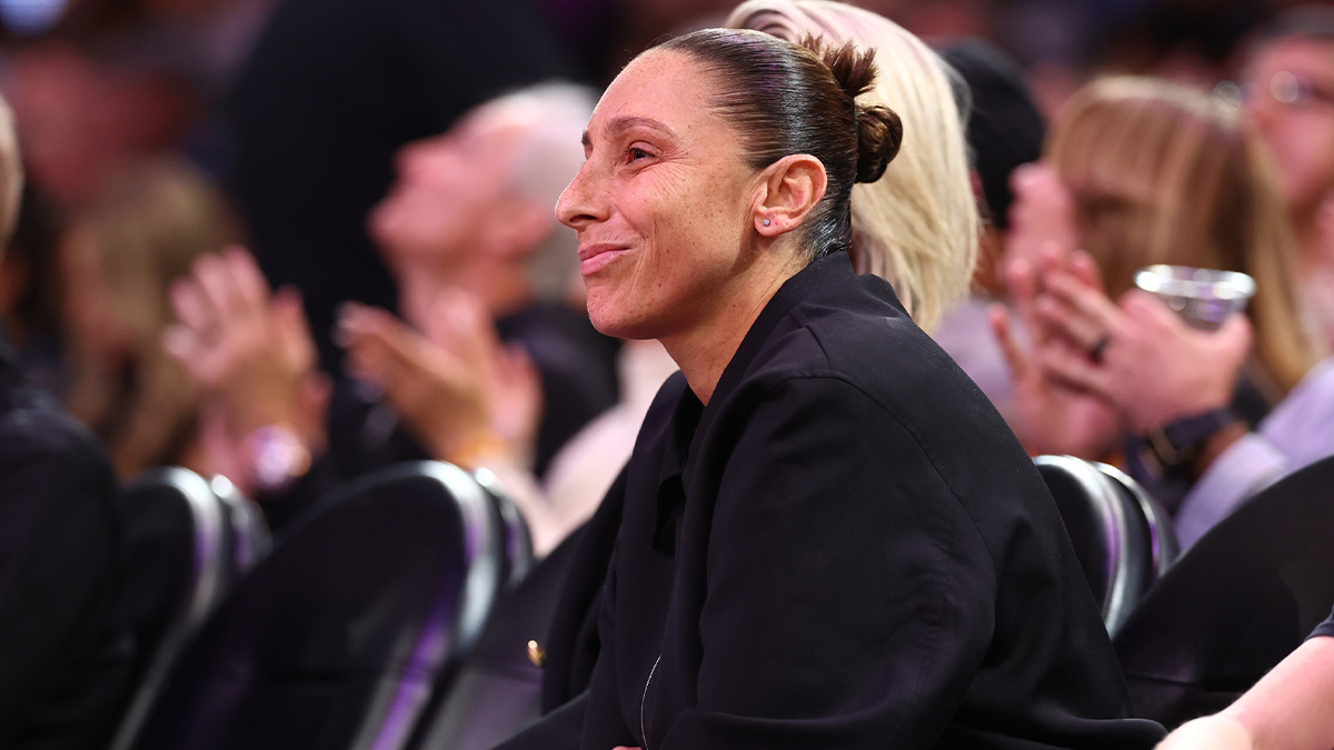 Phoenix Mercury player Diana Taurasi in attendance of the Phoenix Suns game against the Dallas Mavericks at Footprint Center.