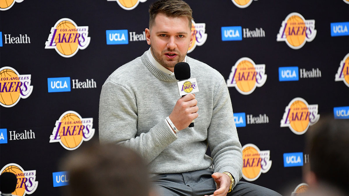 Los Angeles Lakers Guard Luka Doncic was presented in the UCLA Training Health Center.