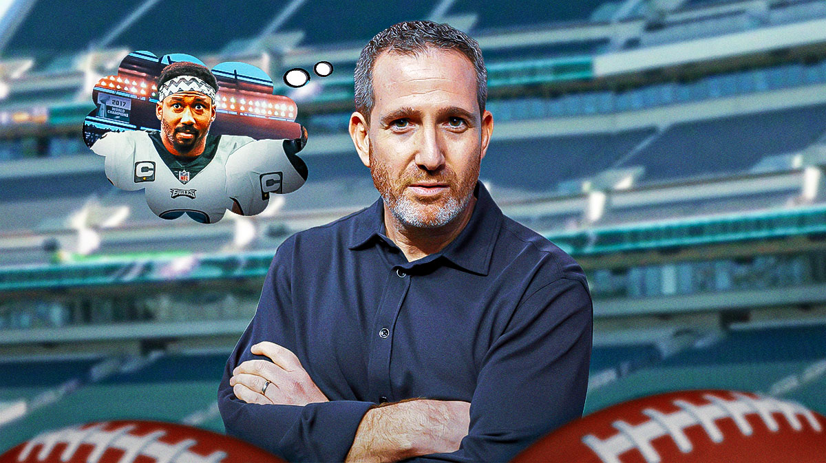 Philadelphia Eagles general manager Howie Roseman thinking about Myles Garrett in an Eagles uniform