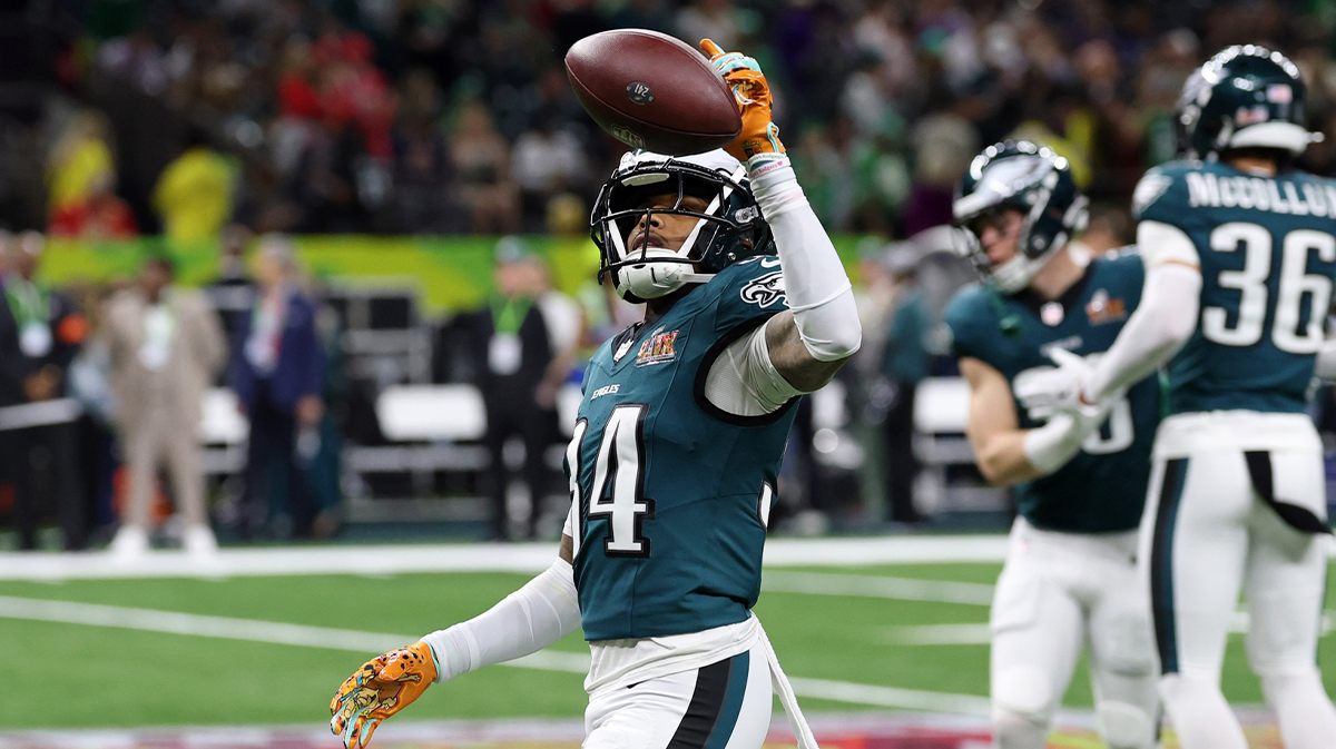 Philadelphia Eagles Cornerback Isaiah Rodgers (34) ago Super Ball Character Between Philadelphia Orlov and Heads of Kansas in Caesar's SuperDome. Mandatory Credit: Geoff Burke-SMSN Pictures