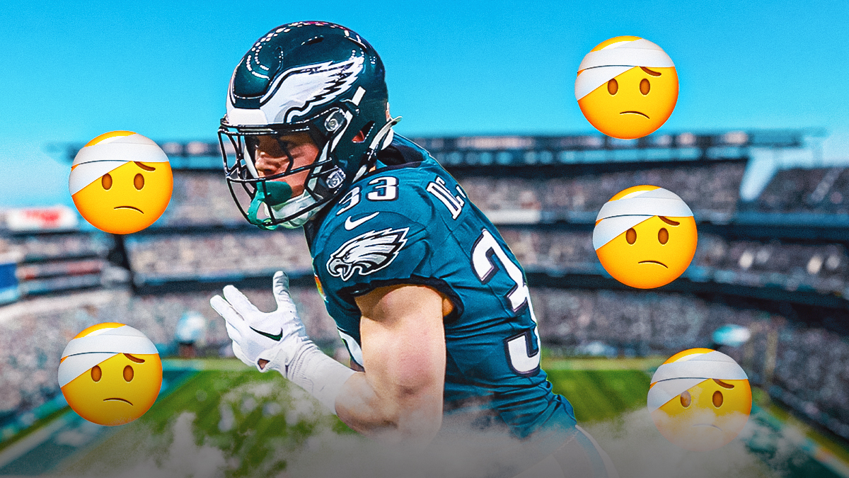 Cooper DeJean surrounded by injury emojis