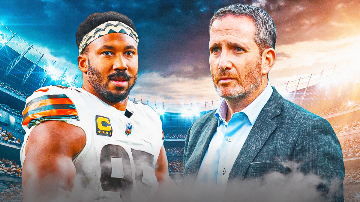 Howie Roseman and Myles Garrett
