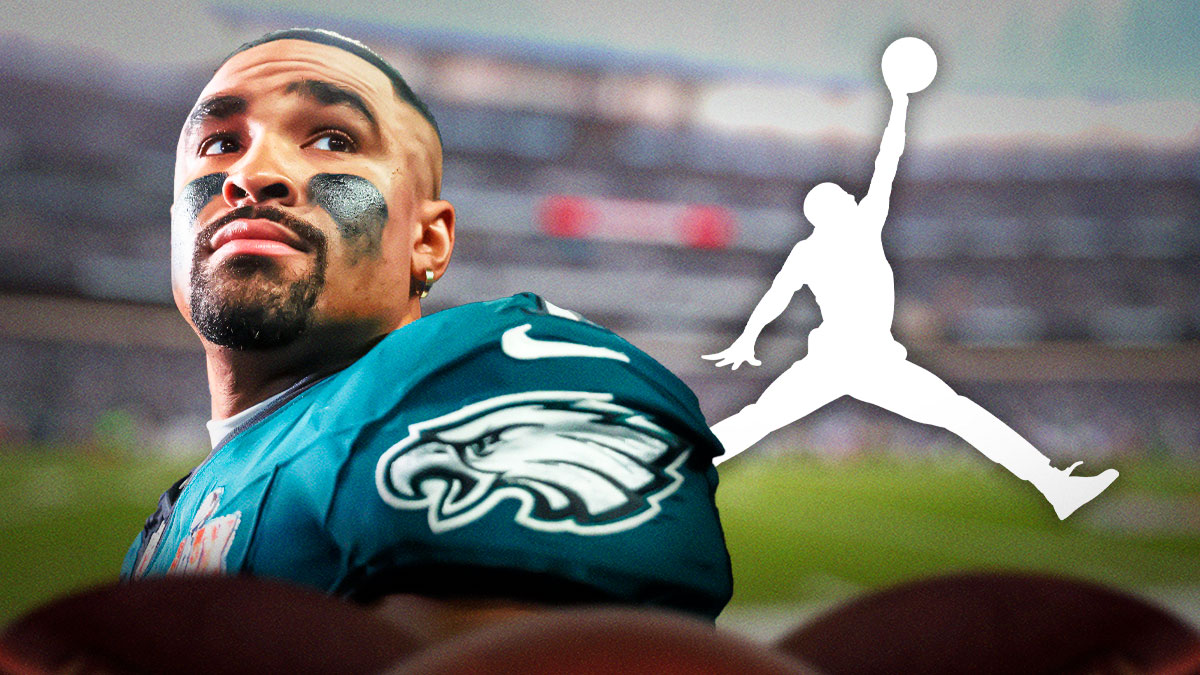 Eagles QB Jalen Hurts, Nike's Michael Jordan Jumpman logo