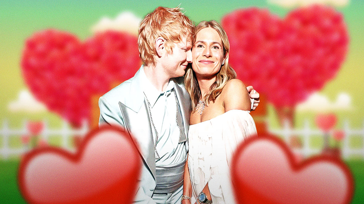 Ed Sheeran and his wife, Cherry Seaborn, who celebrated Valentine's Day with a post from the Shape of You singer and hearts around them.