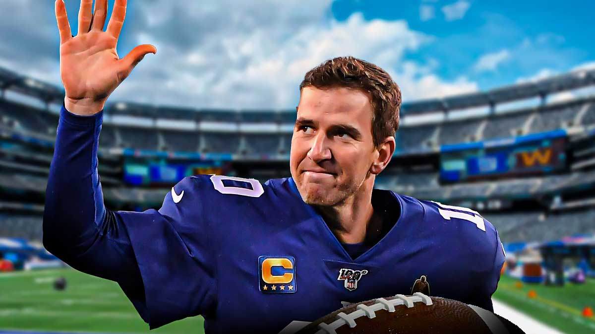 New York Giants legend Eli Manning, who shared a photo of him at Mardi Gras as a kid, with MetLife Stadium background.