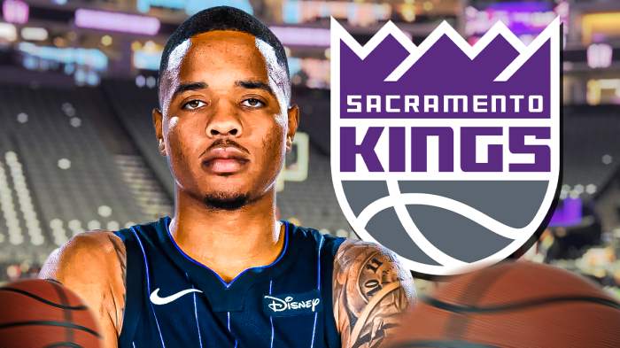 Markelle Fultz with Sacramento Kings logo in the background