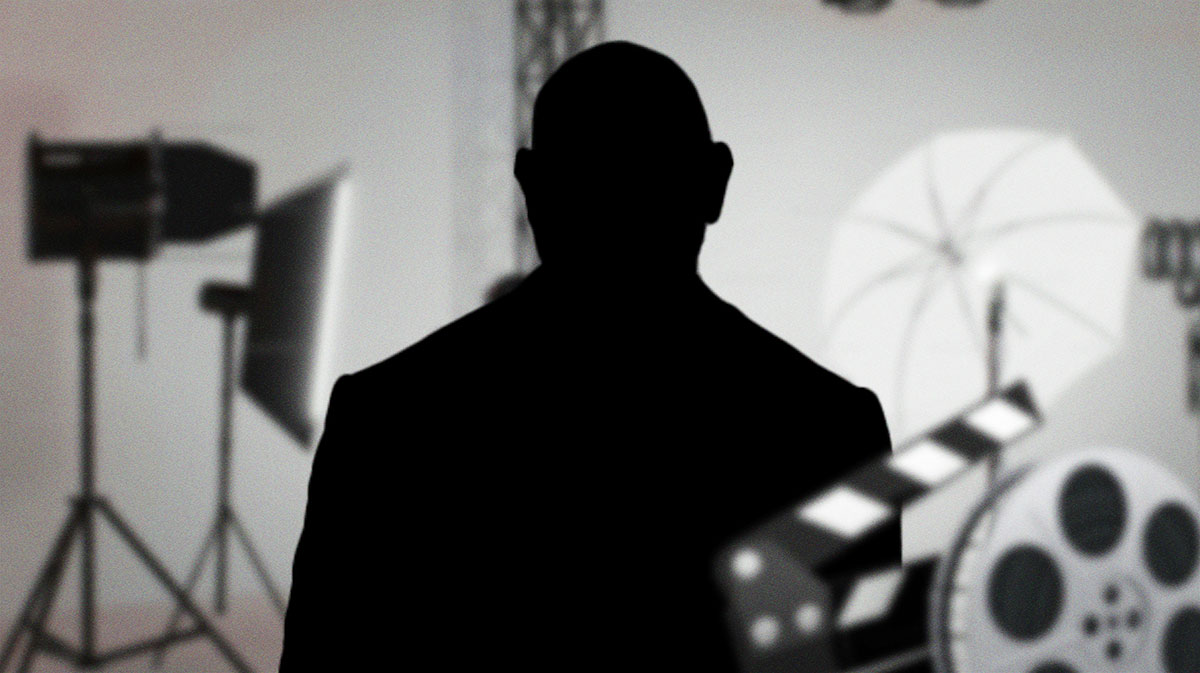Silhouette of former WWE star Batista, now known as Dave Bautista, on movie set.