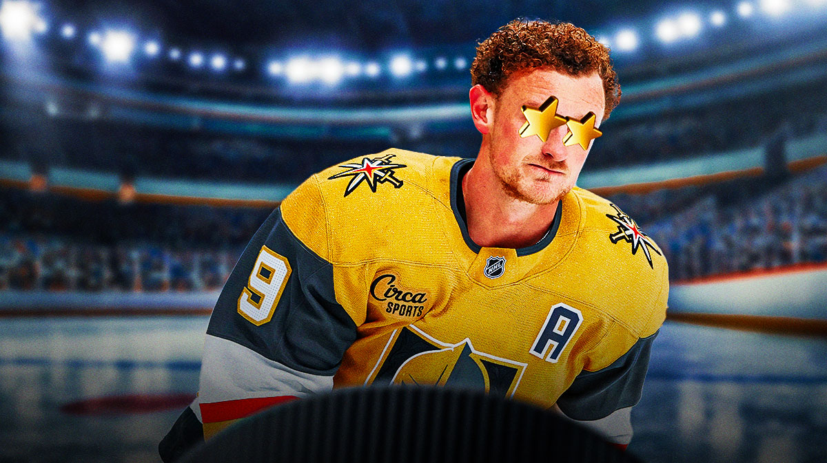 Photo: Jack Eichel in action in Golden Knights jersey with stars in his eyes