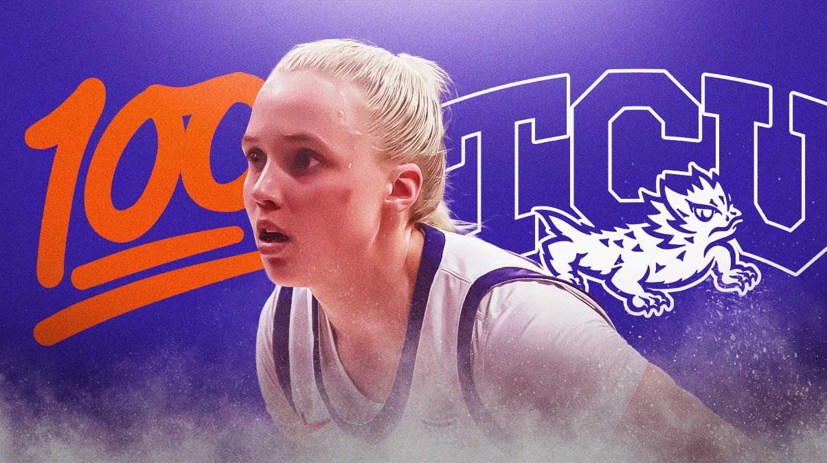 Hailey Van Lith, TCU Horned Frogs logo, 100 symbols