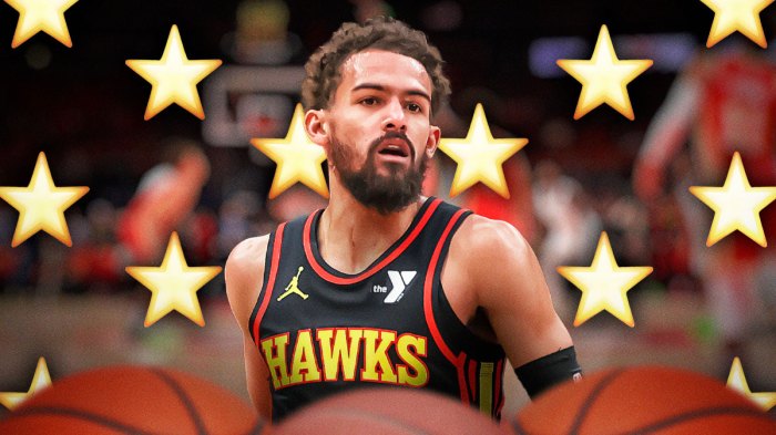 Trae Young with star emojis around the picture.