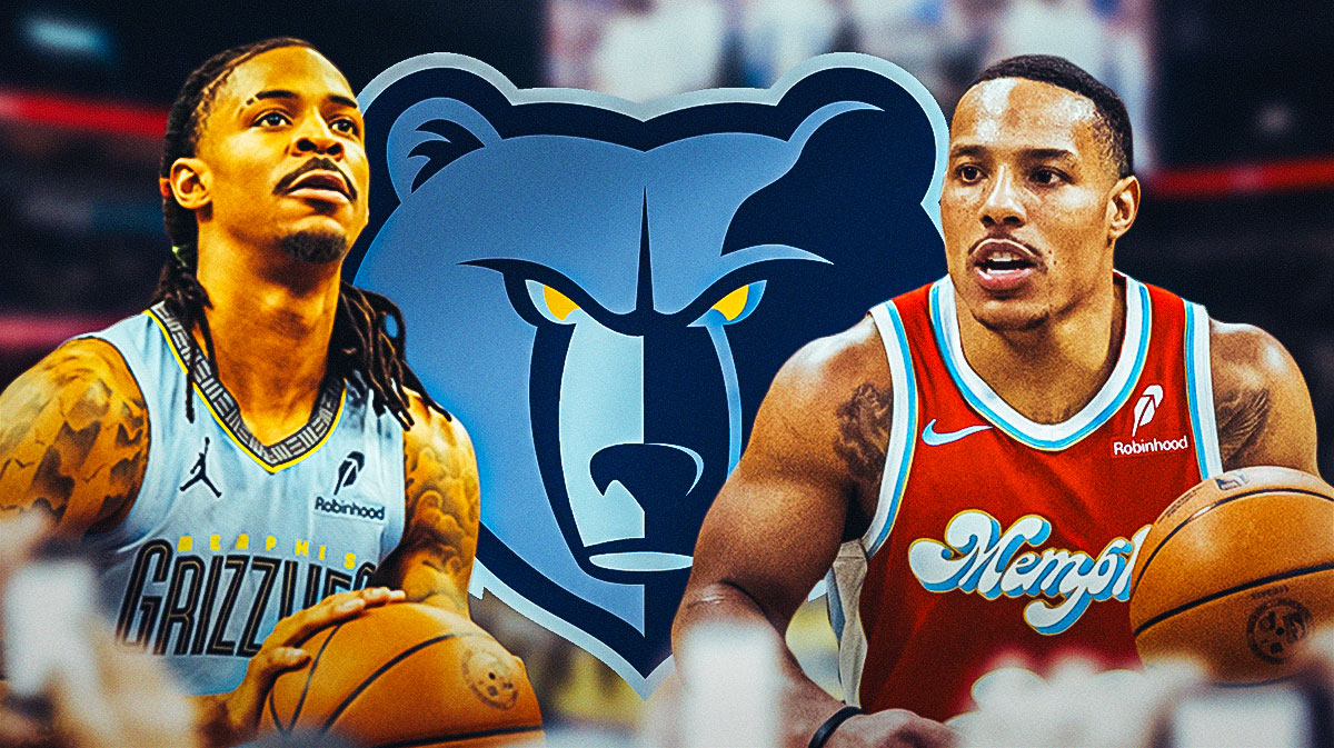 Ja Morant, Desmond Bane, Grizzlies logo