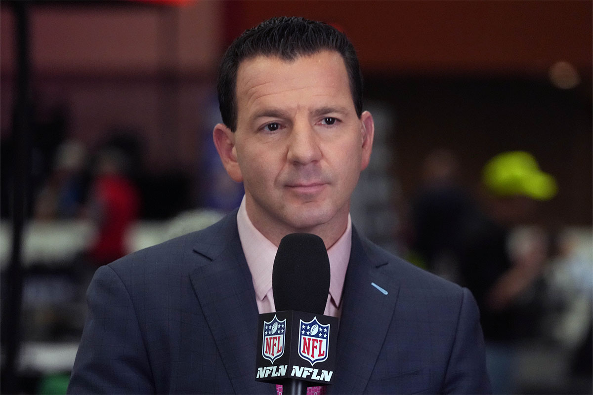 NFL Network analyst Ian Rapoport on radio row at the media center at the Phoenix Convention Center.