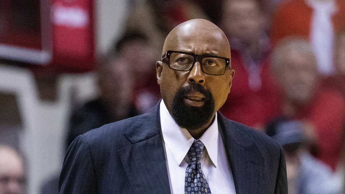 Indiana Hoosiers head coach Mike Woodson in the second half against the Rutgers Scarlet Knights at Simon Skjodt Assembly Hall.