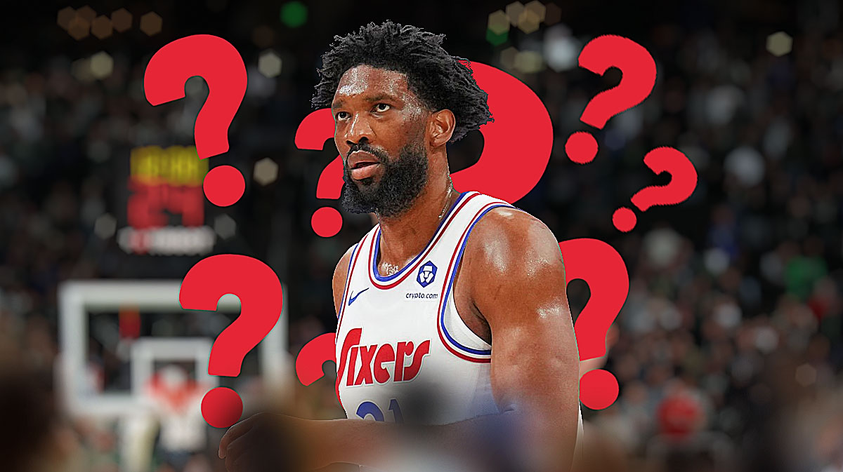 76ers' Joel Embiid surrounded by question marks