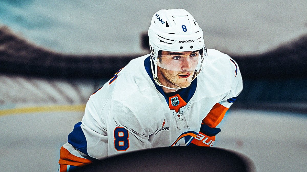 Photo: Noah Dobson in action in Islanders jersey