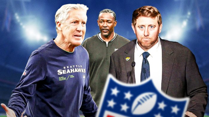 Las Vegas Raiders head coach Pete Carroll and Jacksonville Jaguars head coach Liam Coen fighting over Las Vegas Raiders defensive coordinator Patrick Graham.
