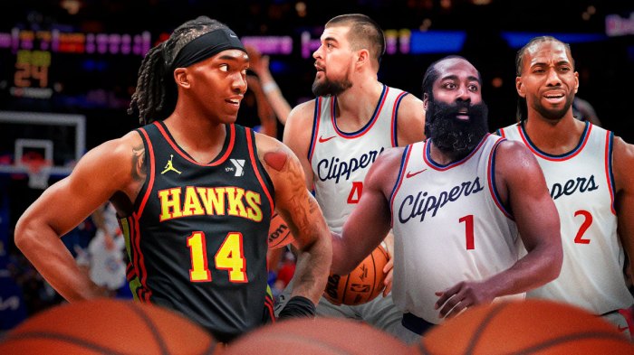James Harden, Ivica Zubac, Kawhi Leonard, Terance Mann, Los Angeles Clippers, Atlanta Hawks