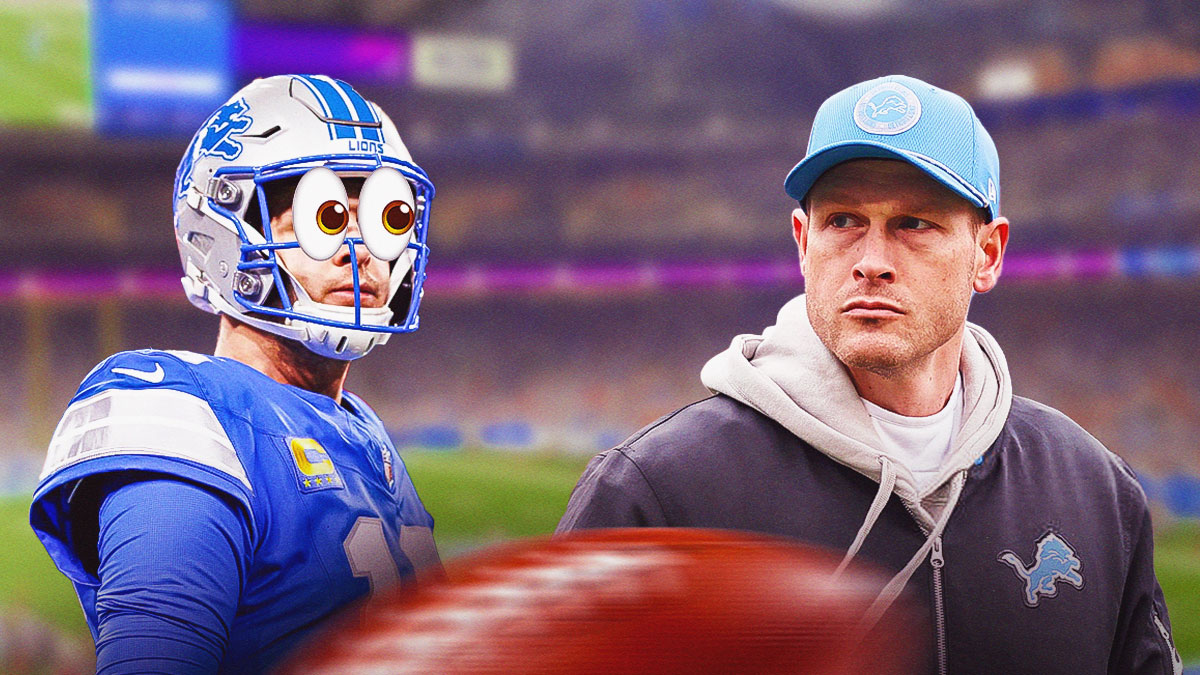 Lions QB Jared Goff caught a rare stray from Ben Johnson.