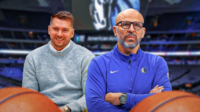 Los Angeles Lakers player Luka Doncic and Dallas Mavericks coach Jason Kidd