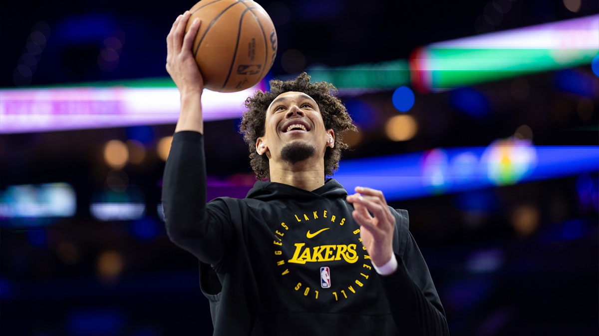 Los Angeles Lakers center Jaxson Hayes before action against the Philadelphia 76ers at Wells Fargo Center.