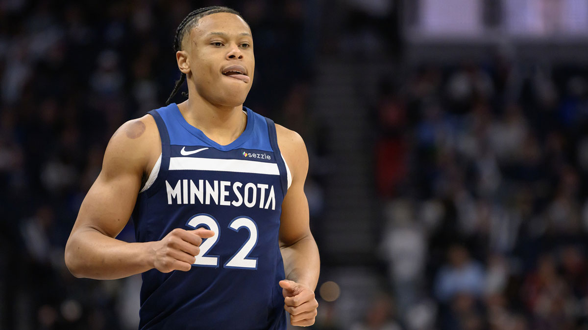 Minnesota Timbervolves Guard Jailen Clark (22) enters the Chicago Bulls position during the fourth quarter in the target center