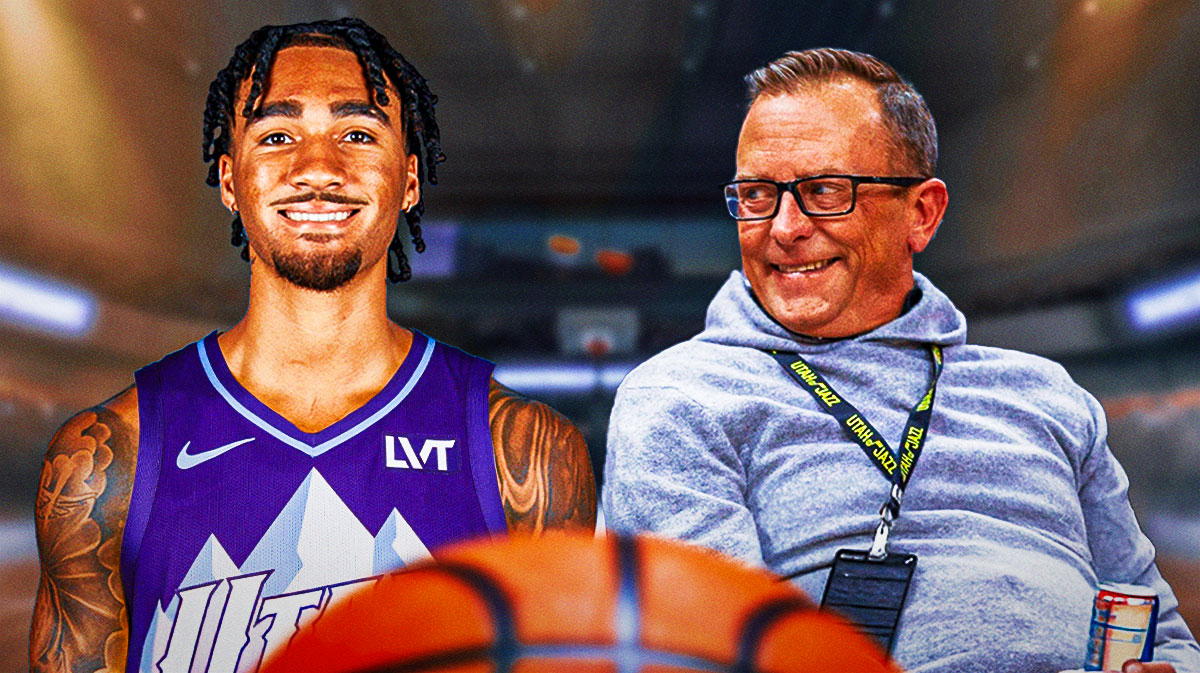 Jazz Justin Zanik and Jalen Hood-Schifino in Jazz uniform