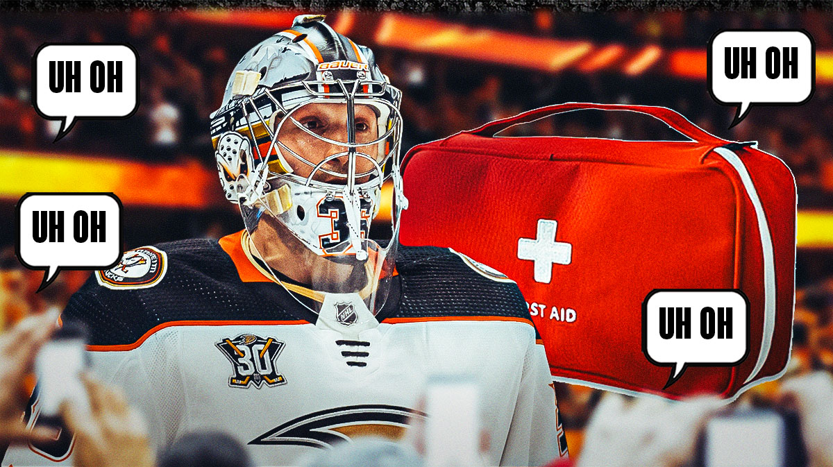 Ducks’ John Gibson ruled out of win over Bruins early with concerning injury