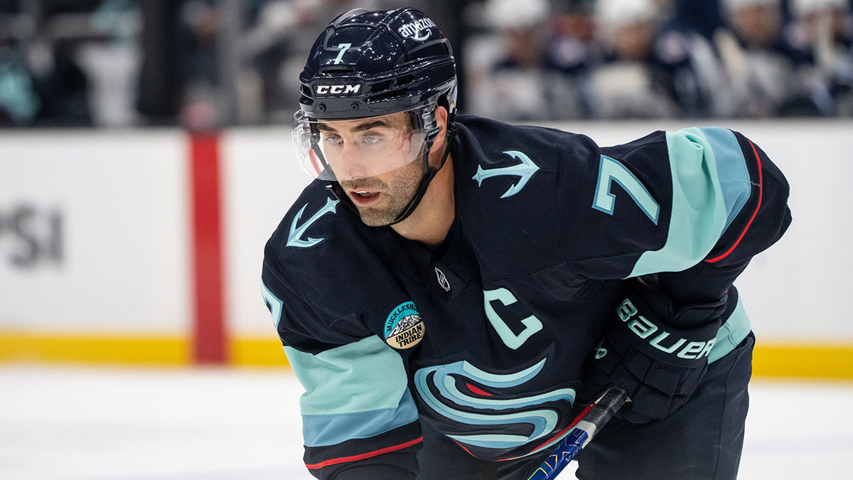 Seattle Kraken forward Jordan Eberle (7) is pictured against the Winnipeg Jets at Climate Pledge Arena.