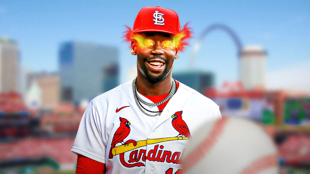 Cardinals' Jordan Walker with fire on his eyes.