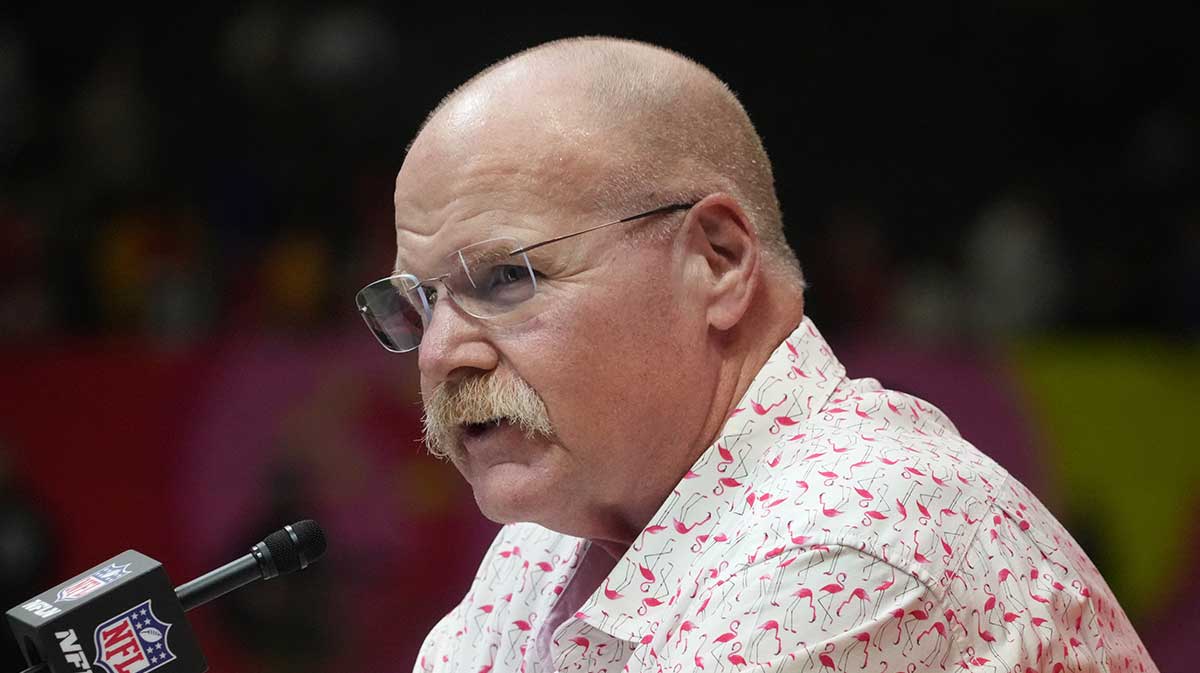Kansas City Chiefs head coach Andy Reid during Super Bowl LIX Opening Night at Ceasars Superdome.