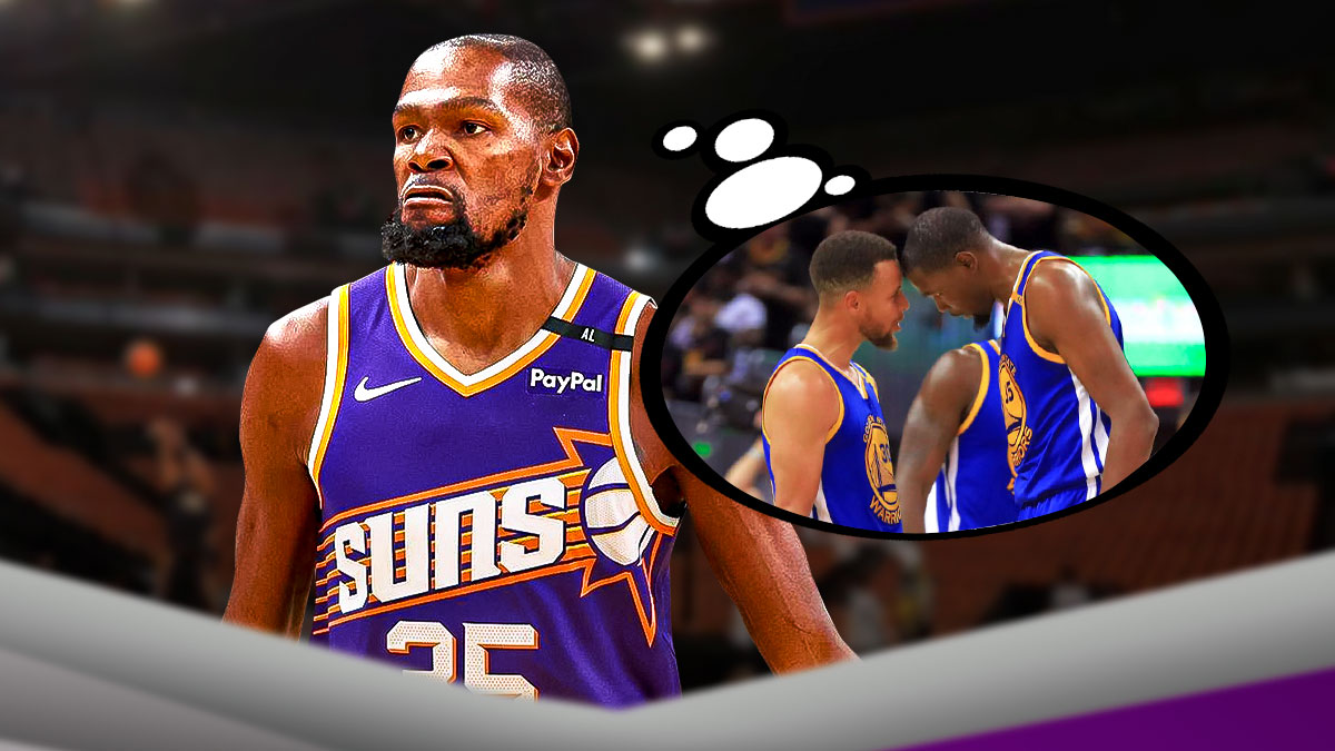 Phoenix Suns forward Kevin Durant thinking about his days teaming with Warriors star Stephen Curry