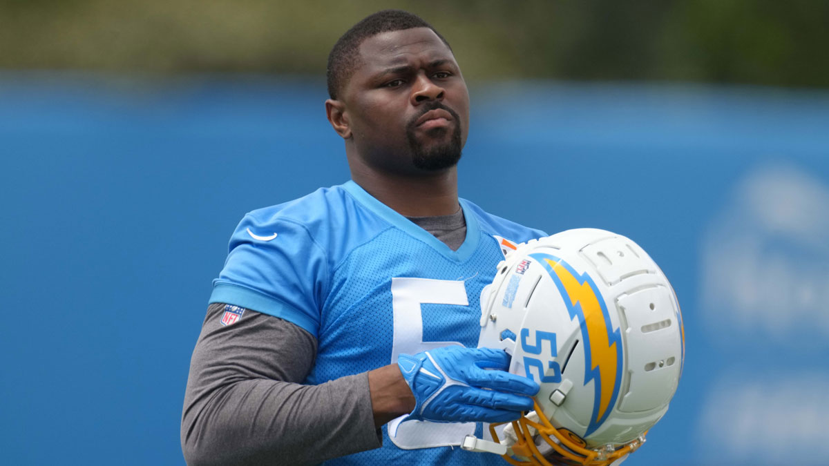 Los Angeles Chargers linebacker Khalil Mack (52) during minicamp at the Hoag Performance Center.