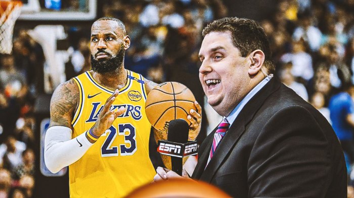 Los Angeles Lakers player LeBron James and ESPN NBA's Brian Windhorst
