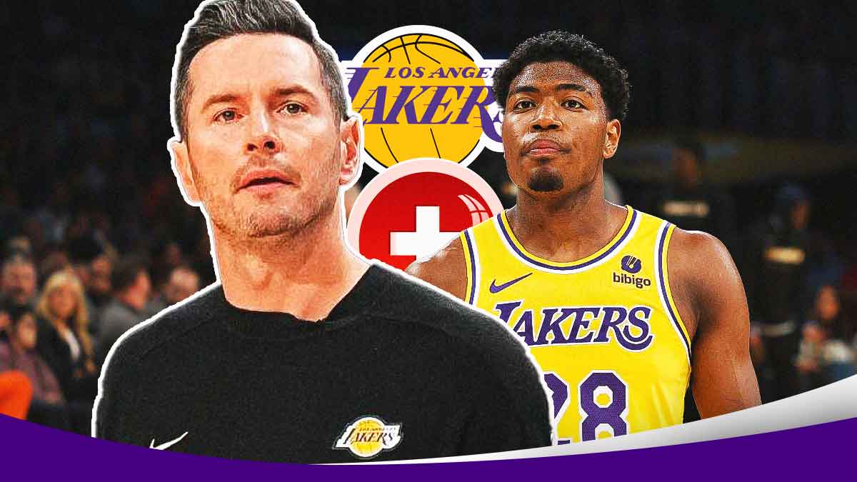 JJ Redick, Rui Hachimura, LA Lakers logo, injury symbols