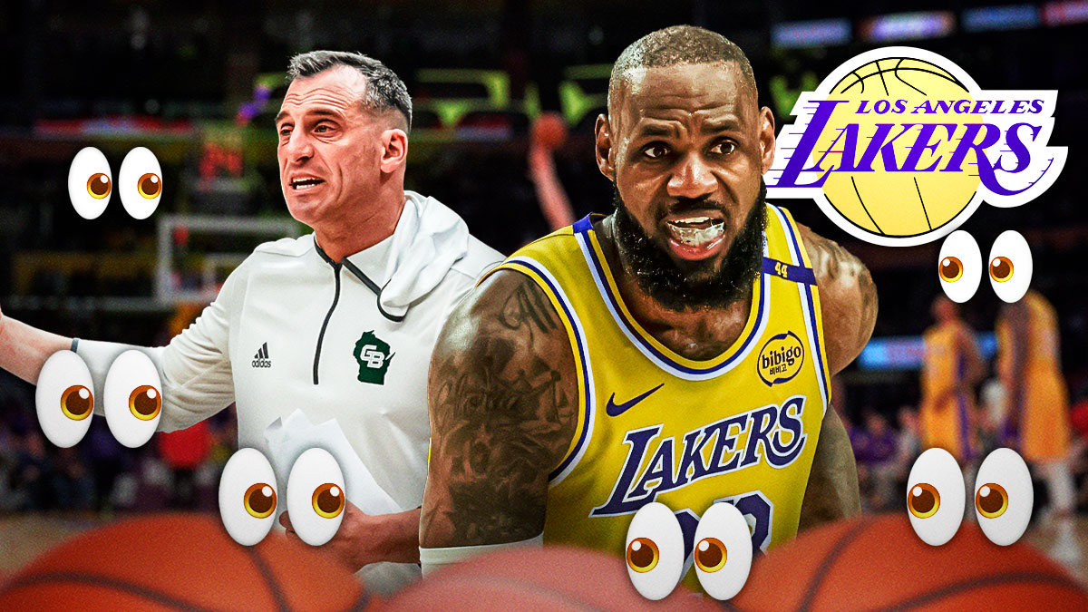 LeBron James, Doug Gottlieb, LA Lakers logo, eyes symbols