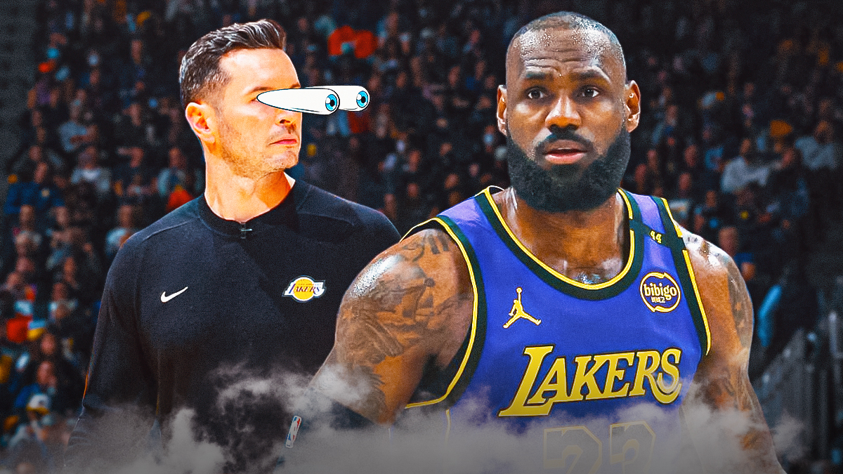 Lakers HC JJ Redick with eyes bugging out, LeBron James