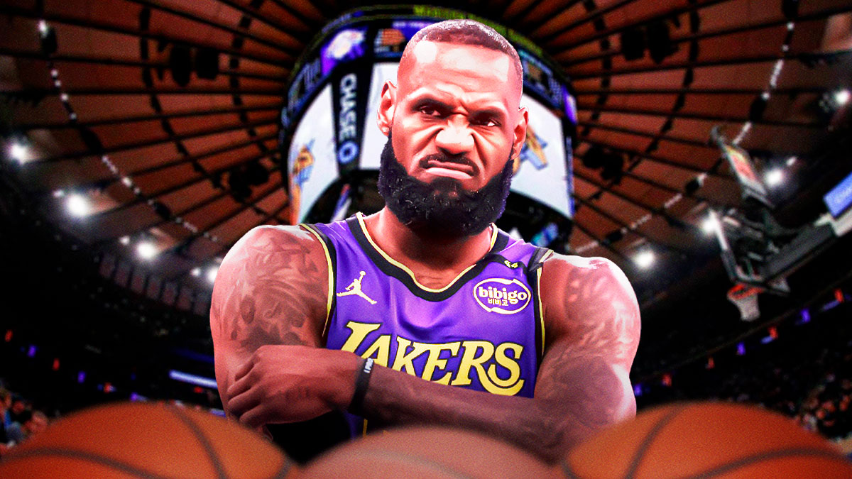 LeBron James with Madison Square Garden in background