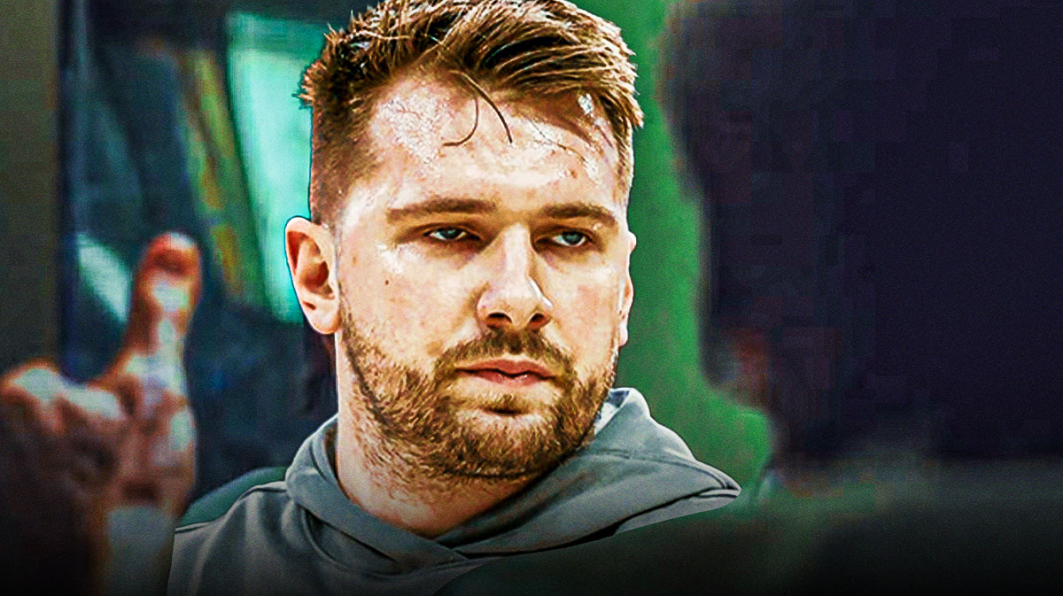 Luka Doncic (lakers) looking angry at the mirror