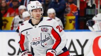 Washington Capitals forward Lars Eller (20) follows the play against the Edmonton Oilers at Rogers Place.