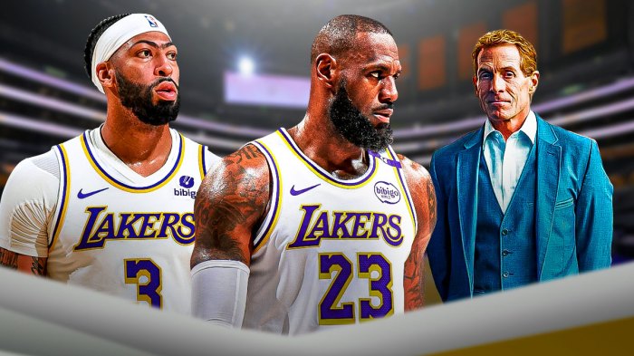 Lakers stars Anthony Davis and LeBron James, Skip Bayless