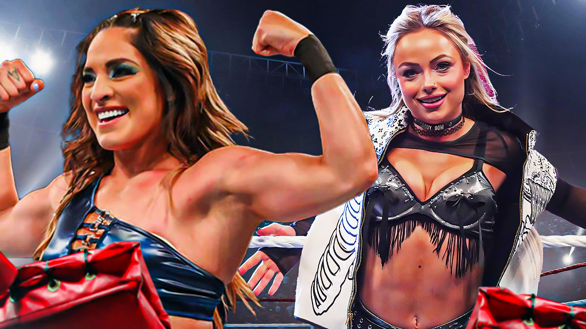 New WWE Women's Tag Team Champions Raquel Rodriguez and Liv Morgan, who won them on Monday Night RAW on Netflix.