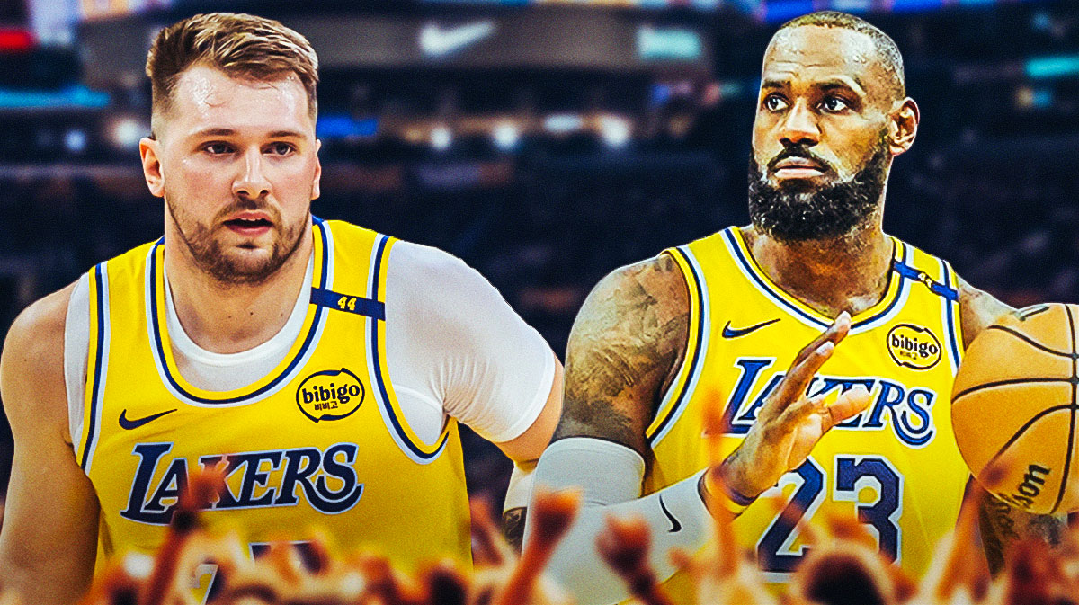 Lakers Luka Doncic and Lakers LeBron James