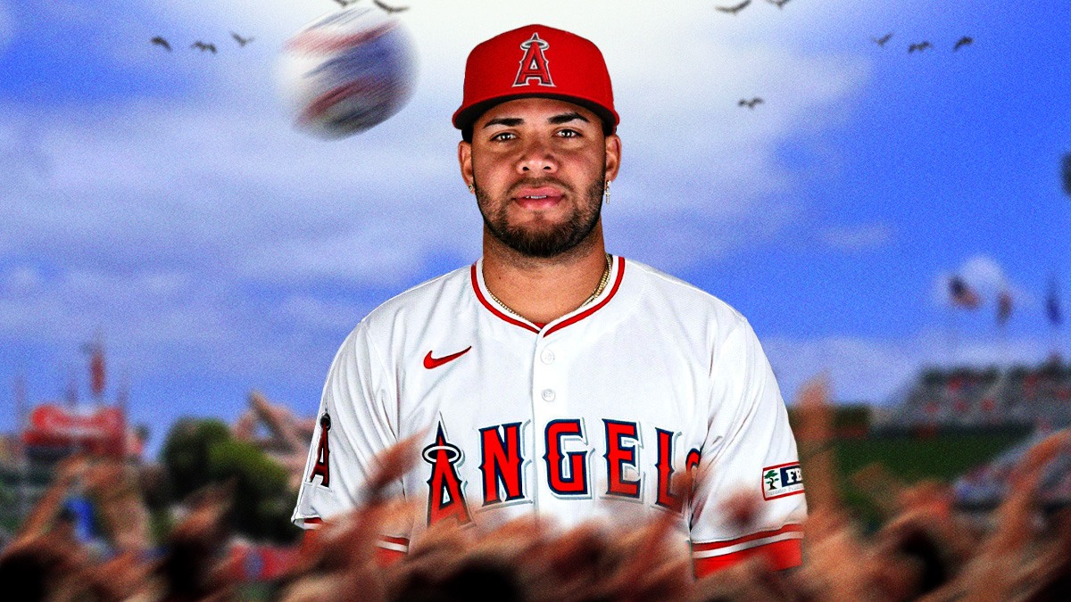 Yoan Moncada playing third base for the Los Angeles Angels