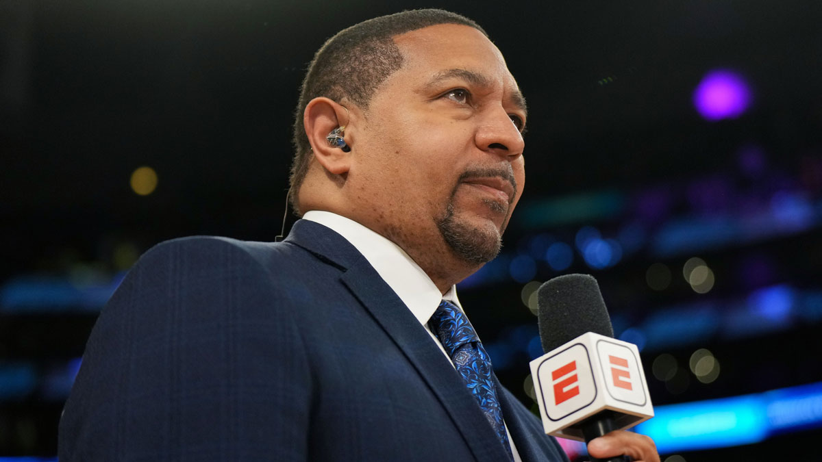 ESPN analyst Mark Jackson during game four of the Western Conference Finals for the 2023 NBA playoffs between the Denver Nuggets and the Los Angeles Lakers at Crypto.com Arena.