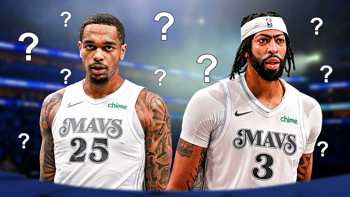 Mavericks Anthony Davis and Mavericks PJ Washington with question marks everywhere