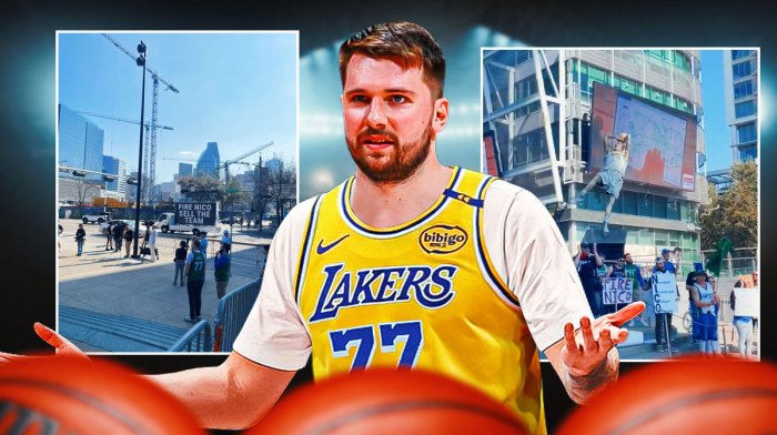 Luka Doncic in a Lakers jersey.